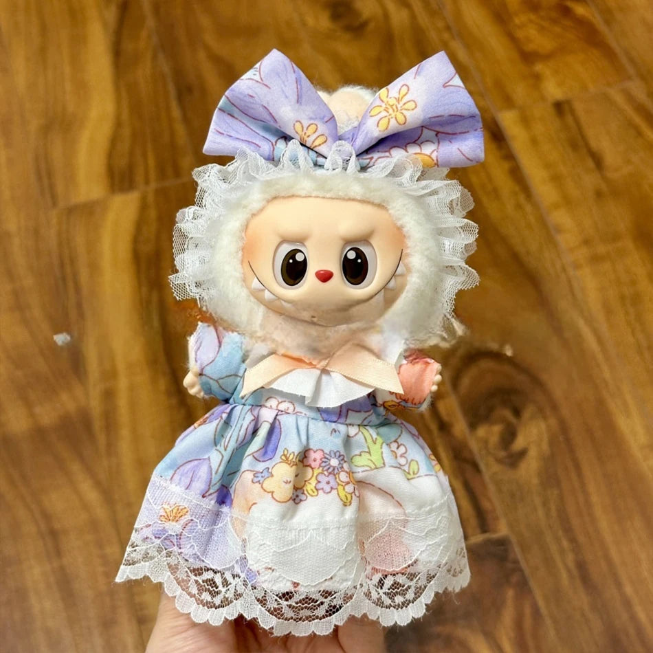 Mini Plush Doll'S Clothes Outfit Accessories For Korea Kpop Exo 15-17cm Labubu Idol Overalls set Clothing Gift