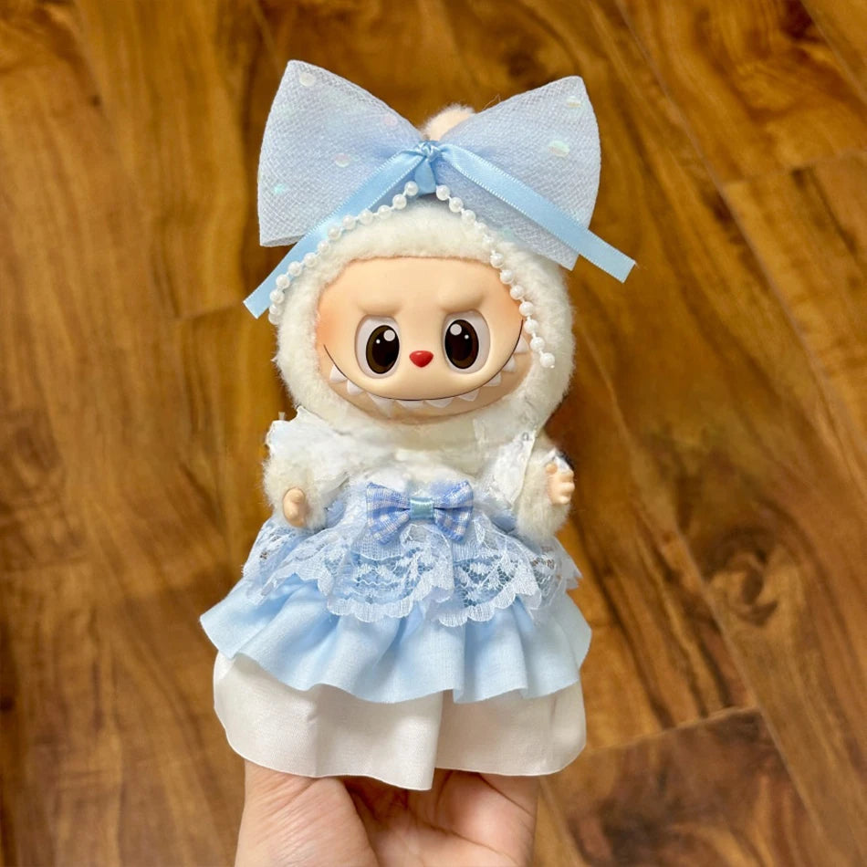 Mini Plush Doll'S Clothes Outfit Accessories For Korea Kpop Exo 15-17cm Labubu Idol Overalls set Clothing Gift