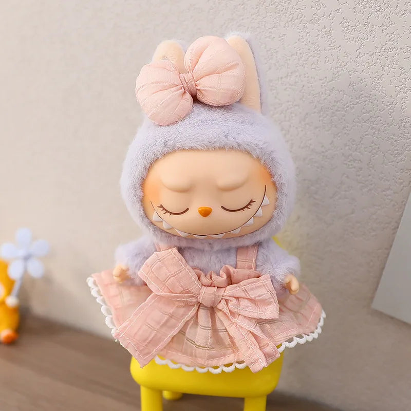 17cm Cute Mini Plush Doll'S Clothes Outfit Accessories For Korea Kpop Exo Labubu Idol Dolls Skirt Hat Clothing DIY Kids Gift
