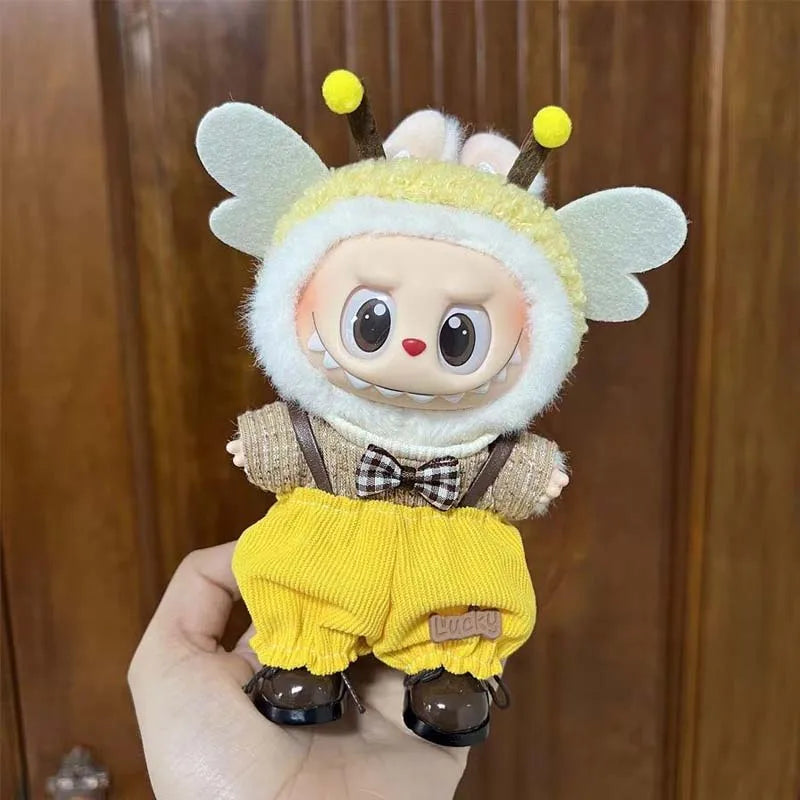 17cm Cute Mini Plush Doll'S Clothes Outfit Accessories For Korea Kpop Exo Labubu Idol Dolls shark onesie Clothing DIY Girl Gift