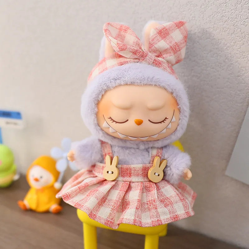 17cm Cute Mini Plush Doll'S Clothes Outfit Accessories For Korea Kpop Exo Labubu Idol Dolls Skirt Hat Clothing DIY Kids Gift