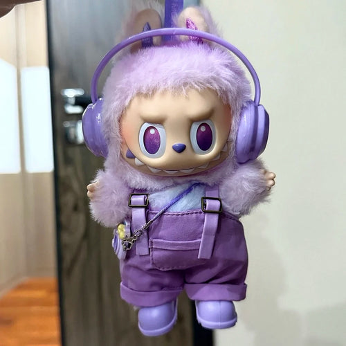 17cm Mini Plush Doll'S Clothes Outfit Accessories For Korea Kpop Exo Labubu Idol overalls pants set Macaron doll Clothing Gift