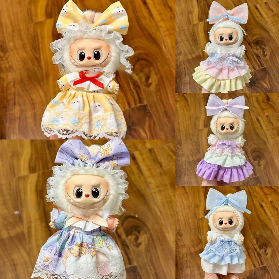 Mini Plush Doll'S Clothes Outfit Accessories For Korea Kpop Exo 15-17cm Labubu Idol Overalls set Clothing Gift