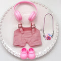 17cm Mini Plush Doll'S Clothes Outfit Accessories For Korea Kpop Exo Labubu Idol overalls pants set Macaron doll Clothing Gift