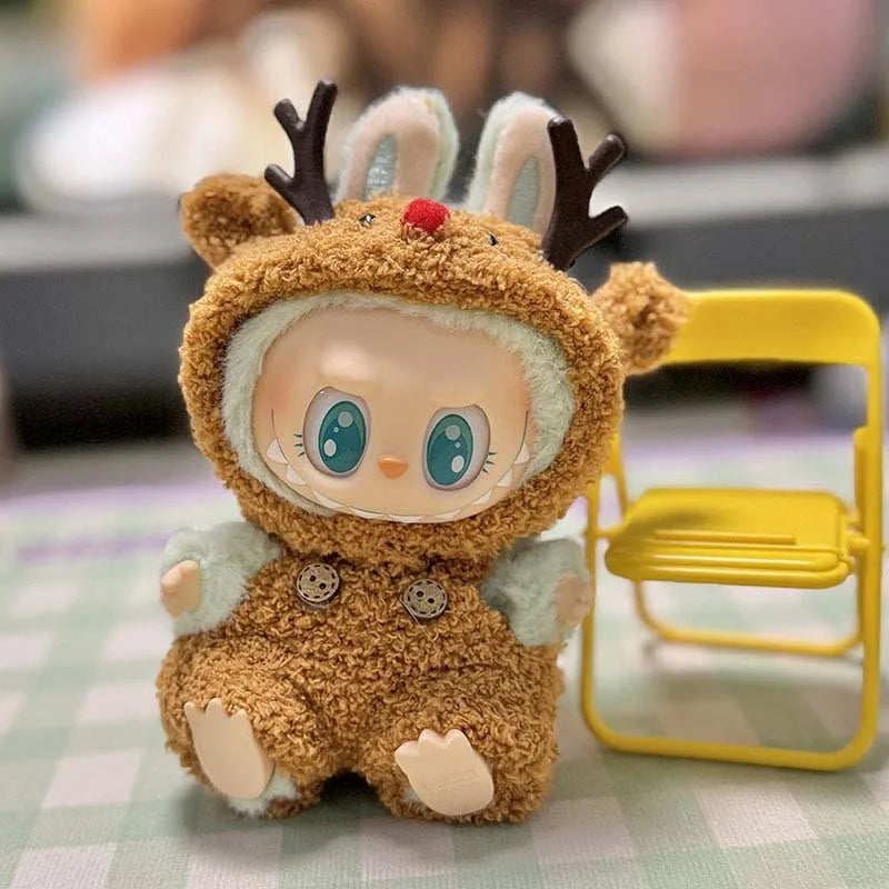 17cm Cute Mini Plush Doll'S Clothes Outfit Accessories For Korea Kpop Exo Labubu Idol Dolls shark onesie Clothing DIY Girl Gift