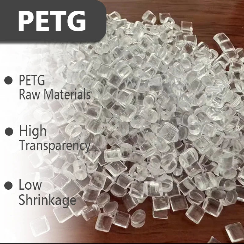 Highly transparent PETG plastic material, chemical resistant, impact resistant, bending resistant PETG plastic particle packagin