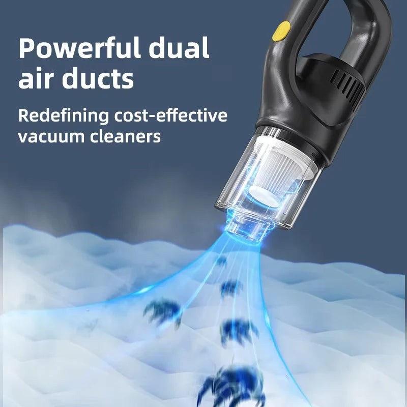 Portable Wireless Car Vacuum Cleaner Chargeable 120W High Power Vacuum Cleaner for Home and Car Dual Use Mini Cleaning Machine