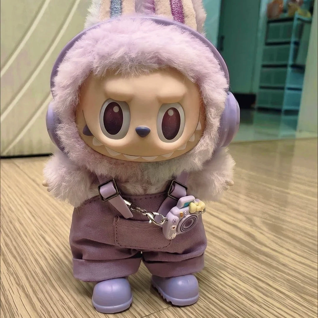 17cm Mini Plush Doll'S Clothes Outfit Accessories For Korea Kpop Exo Labubu Idol overalls pants set Macaron doll Clothing Gift