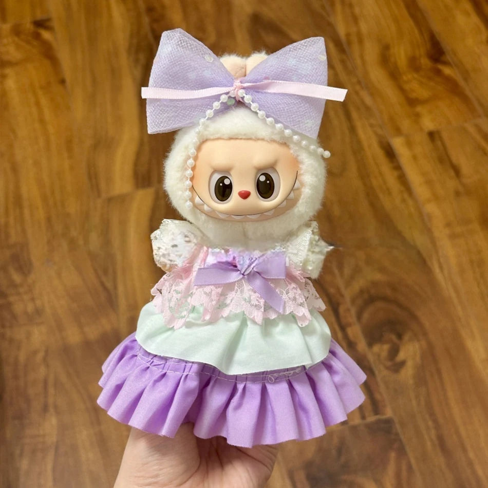 Mini Plush Doll'S Clothes Outfit Accessories For Korea Kpop Exo 15-17cm Labubu Idol Overalls set Clothing Gift