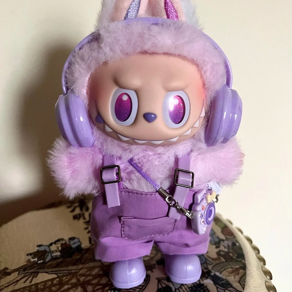 17cm Mini Plush Doll'S Clothes Outfit Accessories For Korea Kpop Exo Labubu Idol overalls pants set Macaron doll Clothing Gift