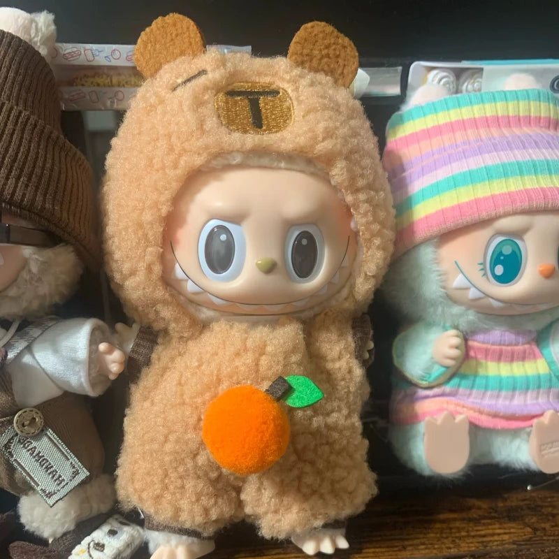 17cm Cute Mini Plush Doll's Clothes Outfit Accessories For Korea Kpop Exo Labubu Idol Dolls Bee/Shark Suit Clothing DIY Kid Gift