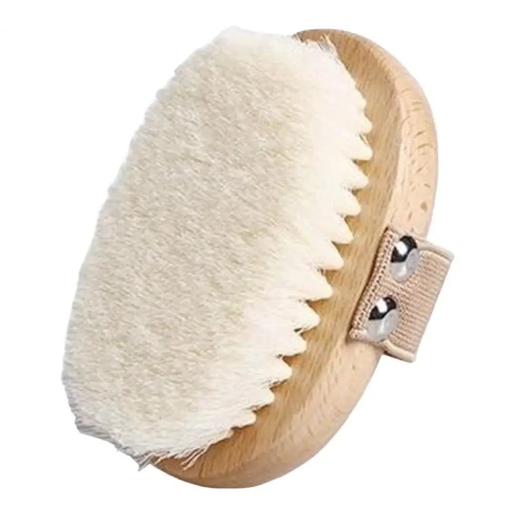 Bath Brush with Beech Wood Handle Soft Nylon Bristles Gentle Exfoliation Scrubber Hanging Shower Brush Bath Accessories