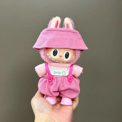 17cm Mini Plush Doll'S Clothes Outfit Accessories For Korea Kpop Exo Labubu I II Idol Dolls sit party overalls Clothing Gift