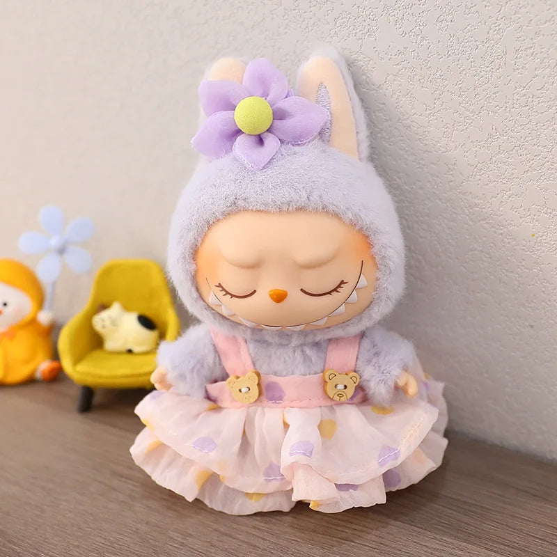 17cm Cute Mini Plush Doll'S Clothes Outfit Accessories For Korea Kpop Exo Labubu Idol Dolls Skirt Hat Clothing DIY Kids Gift