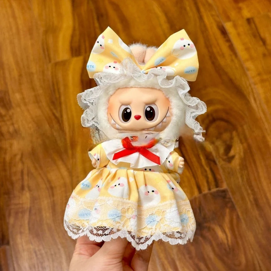 Mini Plush Doll'S Clothes Outfit Accessories For Korea Kpop Exo 15-17cm Labubu Idol Overalls set Clothing Gift